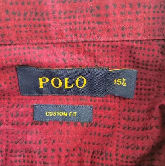 Ralph Lauren Polo Short Sleeve Button Down Shirt Red Small 15 1/2 Custom Fit. - Picture 3 of 8